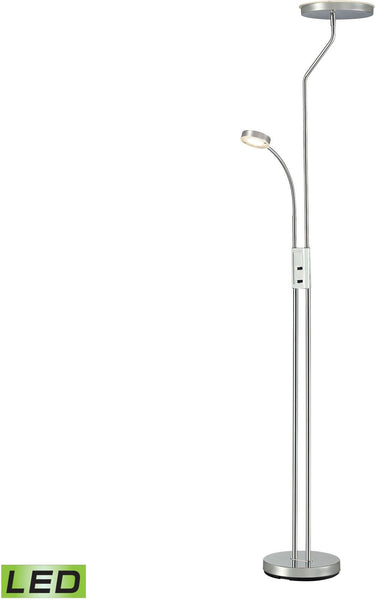 Malone Floor Lamp In Polished Chrome and Frosted Glass