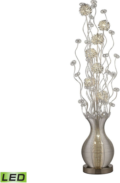 Uniontown Contemporary Floral Display Floor Lamp In Silver