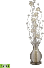 Uniontown Contemporary Floral Display Floor Lamp In Silver