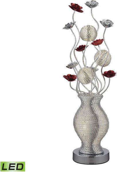 Flute Contemporary Floral Display Floor Lamp In Silver
