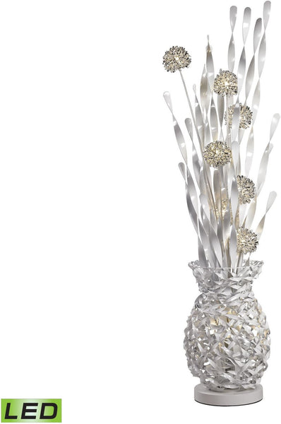 Calico Contemporary Floral Display Floor Lamp In Silver Finish
