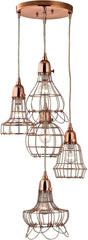 Copper 5 Wire Pendant Light
