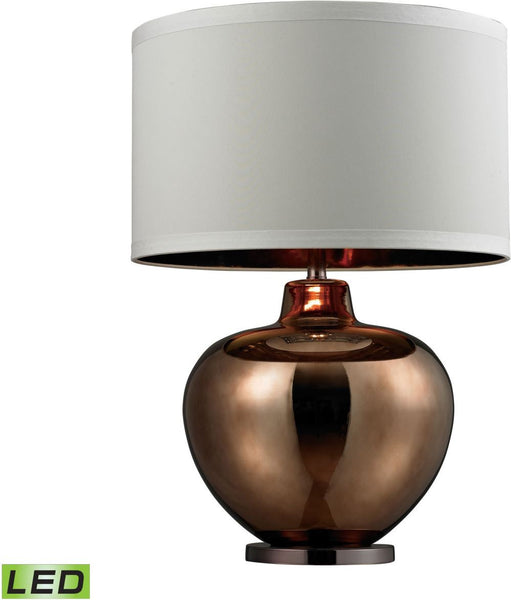 Oversized Blown Glass Led Table Lamp In Bronze Plated Finish