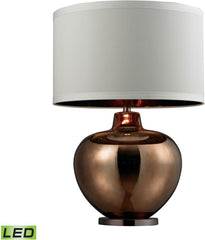 Oversized Blown Glass Led Table Lamp In Bronze Plated Finish