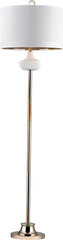 White Ribbed Cube Floor Lamp