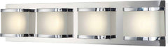 Bandeau 4 Light Vanity In Chrome and Rounded Glass