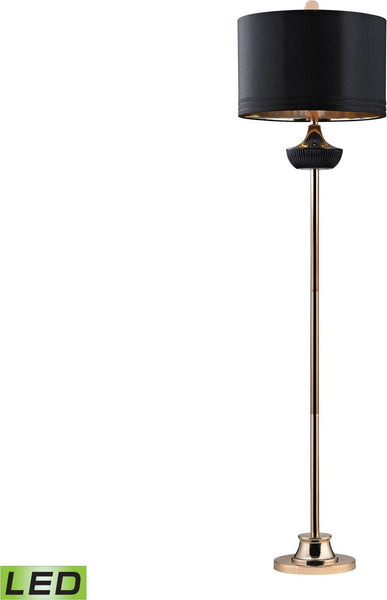 Black Ribbed Genie Led Floor Lamp