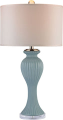 Mint Ribbed Tulip Table Lamp