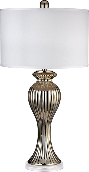 Gold Ribbed Tulip Table Lamp