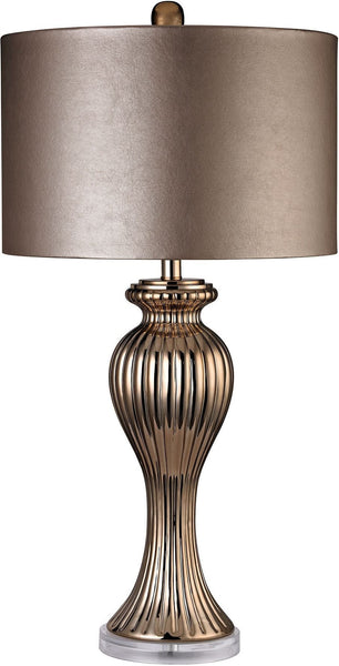 Copper Ribbed Tulip Table Lamp