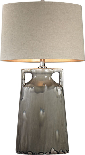 Grey Reaction Glaze Urn Lamp