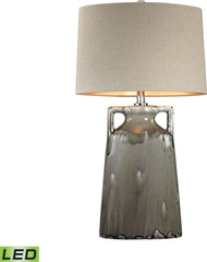 Grey Reaction Glaze Led Urn Lamp