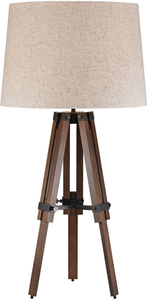 Wooden Brace Tripod Lamp