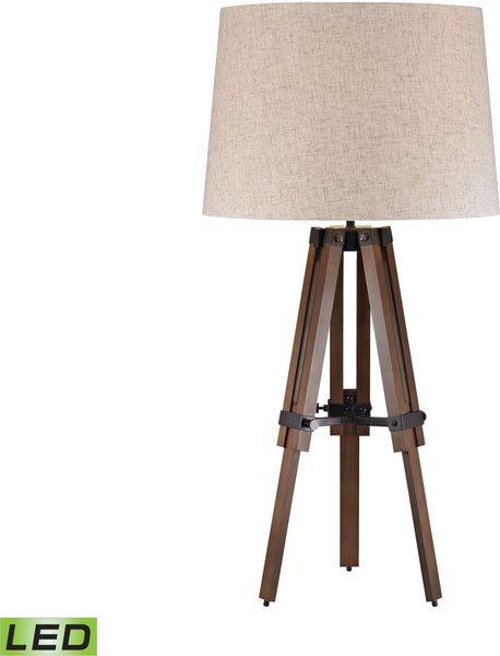 Wooden Brace Led Tripod Lamp