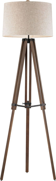 Wooden Brace Tripod Floor Lamp