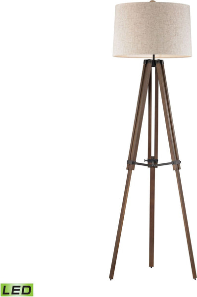 Wooden Brace Led Tripod Floor Lamp