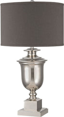 Spun Metal Lamp With Grey Shade