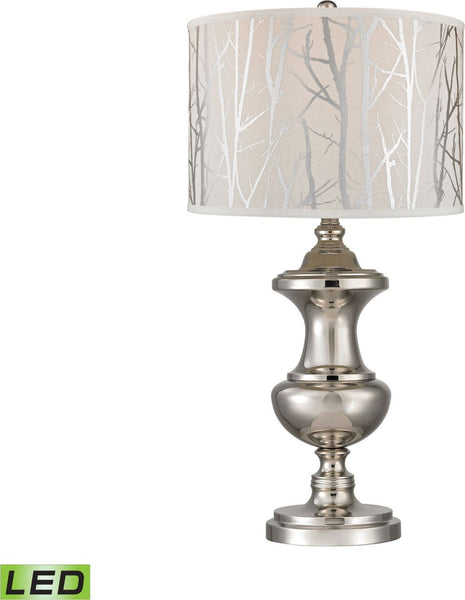 Spun Metal Led Lamp With Printed Shade