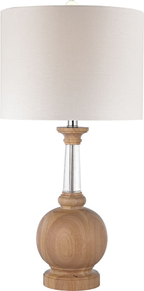 Wood and Crystal Lamp