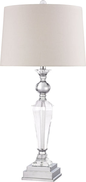 Crystal Column Lamp With Chrome Orb
