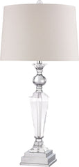 Crystal Column Lamp With Chrome Orb