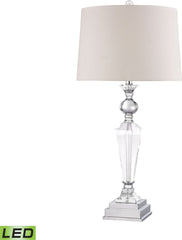 Crystal Column Led Lamp With Chrome Orb