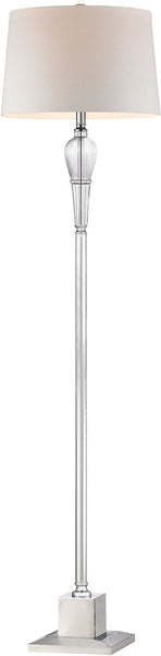 Crystal Column Floor Lamp With Chrome Orb