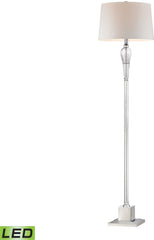 Crystal Column Led Floor Lamp With Chrome Orb