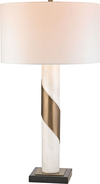 Brass Strapped Marble Lamp
