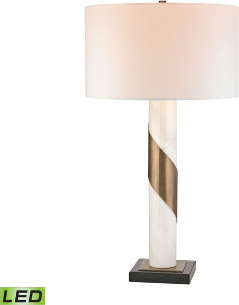 Brass Strapped Marble Led Lamp