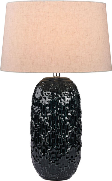 Teal Ceramic Bun Table Lamp