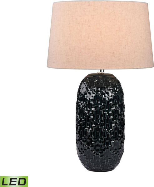 Teal Ceramic Bun Led Table Lamp