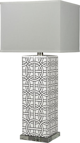 Linked Rings Ceramic Table Lamp In White and Blue