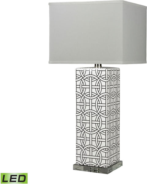 Linked Rings Ceramic Led Table Lamp In White and Blue