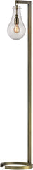 Antique Brass Floor Lamp With Clear Glass Shade