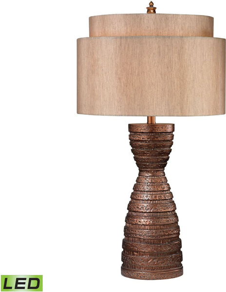 Hammered Copper Led Table Lamp In Antique Bronze