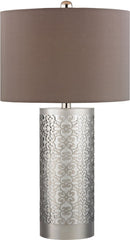 Metal Filigree Table Lamp In Polished Nickel