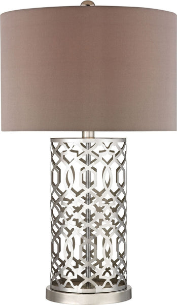 Laser Cut Metal Table Lamp In Polished Nickel