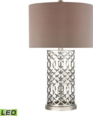 Laser Cut Metal Led Table Lamp In Polished Nickel