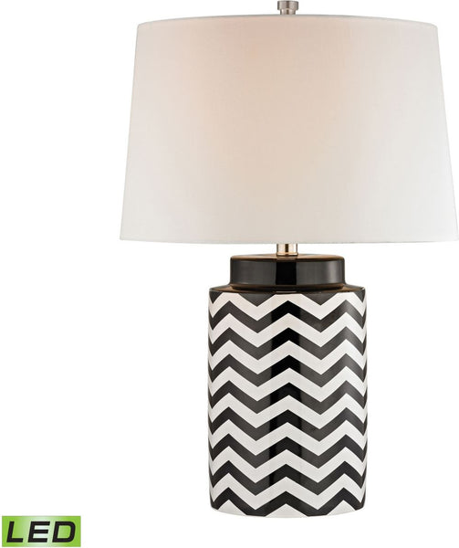 Chevron Led Table Lamp In Black and White