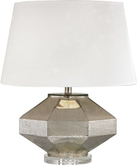 Angular Blown Glass Table Lamp In Silver