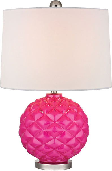 Pink Pop Glass Accent Lamp In Hot Pink