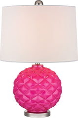 Pink Pop Glass Accent Lamp In Hot Pink