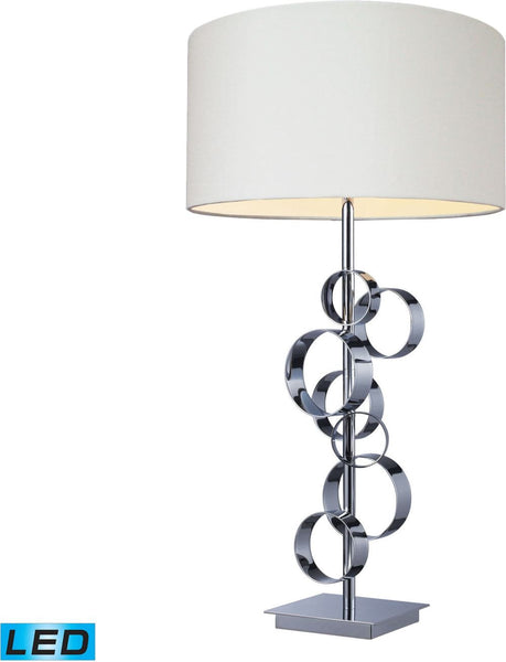 Avon Comtemporary Chrome Led Table Lamp With Intertwined Circular Design