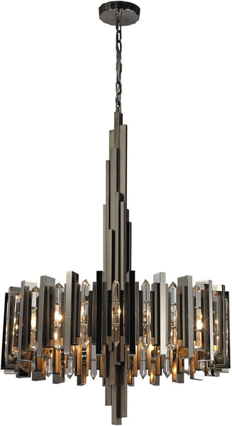Industrialist 8 Light Chandelier In Polished Nickel