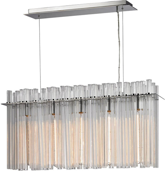 Fringe 5 Light Chandelier In Polished Stainless Steel