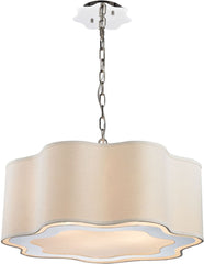 Villoy 6 Light Drum Pendant In Polished Stainless Steel and Nickel