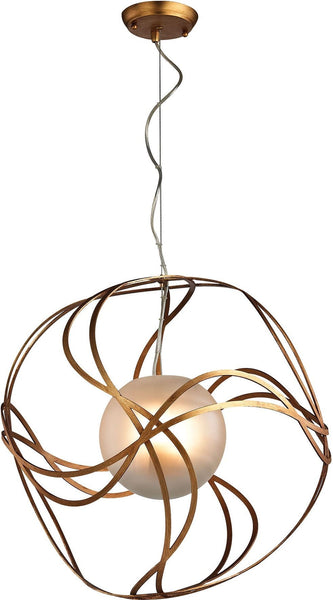 Oriona 3 Light Pendant In Antique Gold Leaf - Small