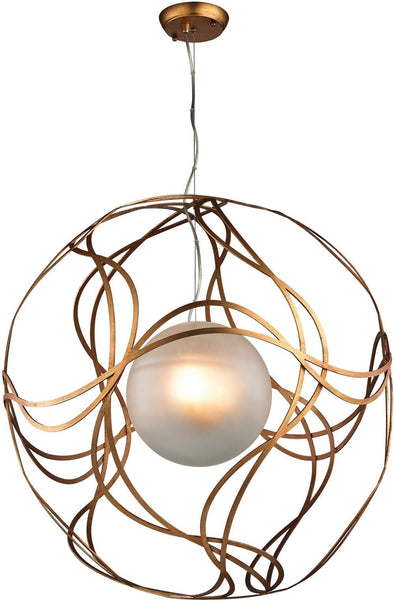 Oriona 3 Light Pendant In Antique Gold Leaf - Large