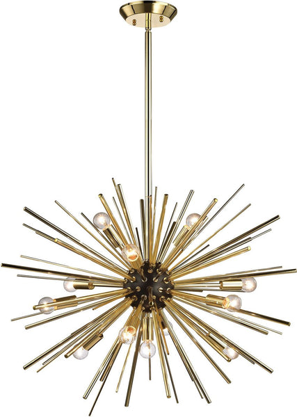 Starburst 12 Light Pendant In Gold
